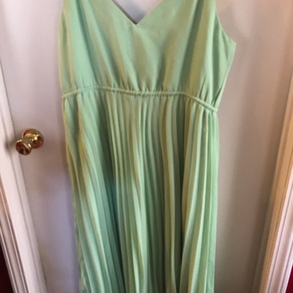 ASOS sea green pleated dress